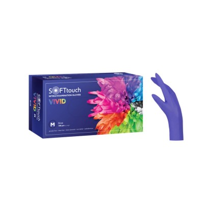 ΓΑΝΤΙΑ ΝΙΤΡΙΛΙΟΥ SOFT TOUCH VIVID ΜΠΛΕ MEDIUM 100τεμ.