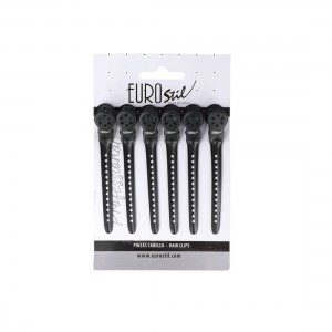 ΚΛΙΠΣ ΜΕΤΑΛΛΙΚΑ ΜΑΥΡΑ EUROSTIL 07580 ΚΑΡΤΕΛΑ 9cm 6ΤΕΜ.
