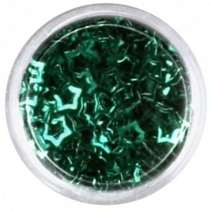 ΑΣΤΕΡΙ GLITTER ΜΕ ΤΡΥΠΑ ΠΡΑΣΙΝΟ 5mm 3gr