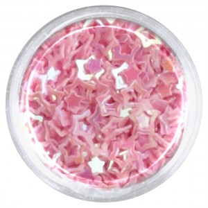 ΑΣΤΕΡΙ GLITTER ΜΕ ΤΡΥΠΑ ΡΟΖ 5mm 3gr