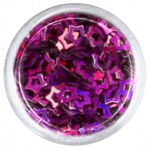 ΑΣΤΕΡΙ GLITTER ΜΕ ΤΡΥΠΑ ΜΩΒ - ΦΟΥΞΙΑ 5mm 3gr