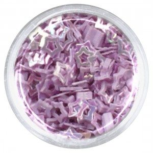 ΑΣΤΕΡΙ GLITTER ΜΕ ΤΡΥΠΑ ΜΩΒ - ΡΟΖ 5mm 3gr
