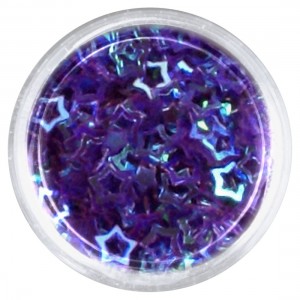 ΑΣΤΕΡΙ GLITTER ΜΕ ΤΡΥΠΑ ΜΩΒ 5mm 3gr