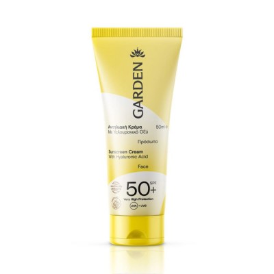 GARDEN SUNSCREEN FACE CREAM SPF50 + 50ml WITH HYALURONIC ACID GARDEN SUNSCREEN FACE CREAM SPF50 + 50ml WITH HYALURONIC ACID