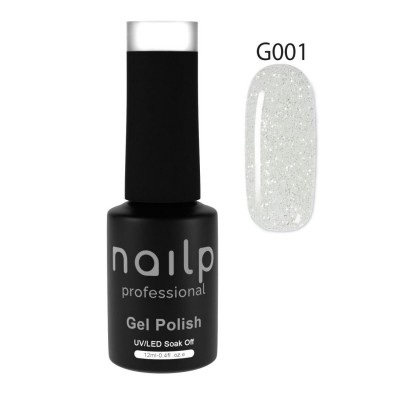 NAILP GEL POLISH SOAK OFF UV/LED #G001 12ml GLITTER LINE