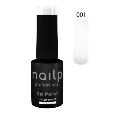 NAILP GEL POLISH SOAK OFF UV/LED PURE WHITE #001 12ml